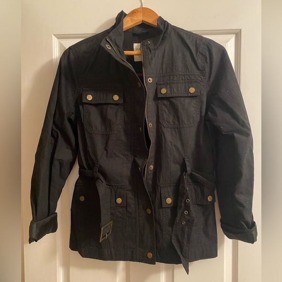 Old Navy Women’s Black Belted Short Jacket Size M - Picture 1 of 9